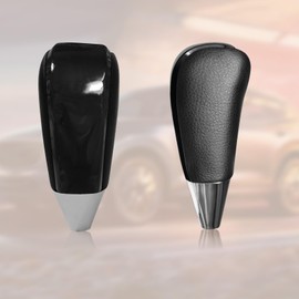 VKGUG Black Leather Piano Black Gear Shift Knob Shifter Compatible with Toyota Land Cruiser 4Runner Sequoia Tundra Tacoma Highlander RAV4 Lexus RX330 RX350 RX400h LX470 LS400 LS430