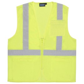 ERB Industries Safety Products 61653 Aware Wear Class 2 Hi-Viz Safety Vest, 5X-Large, Lime