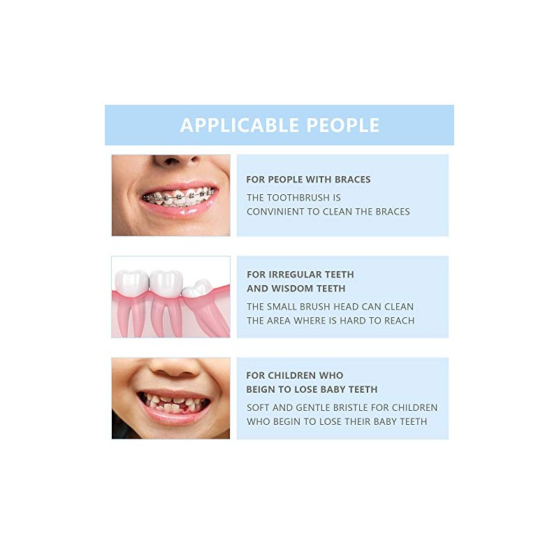 LOVEWEE Cepillo de dientes cónico End-Tuft, 6 piezas de cepillo