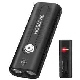 HOSONIC D12 Rechargeable EDC Flashlight, Small Flat Flashlights Powerful with Red Light,Pocket Clip and Magnetic, LED Super Bright Flash Light 10 Modes for Home Camping Emergencies