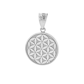 Dainty 925 Sterling Silver Flower Of Life Sacred Geometry Charm Pendant
