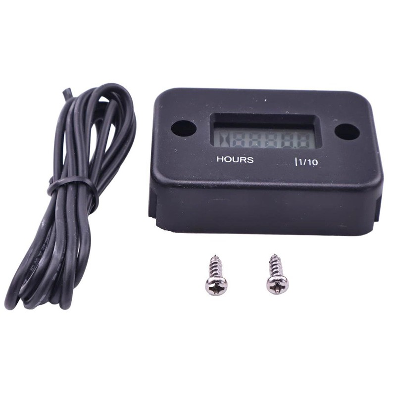 TCINDRR Black Digital Hour Meter Compatible with Riding Lawn Mowers