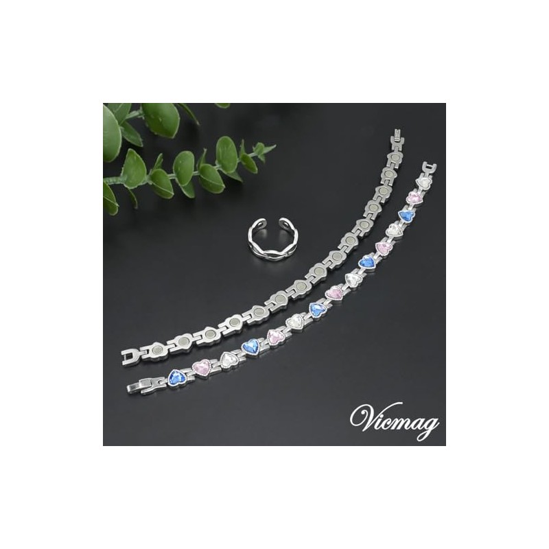 Vicmag Vicmag Lymphatic Drainage Magnetic Bracelet for Women Titanium Steel