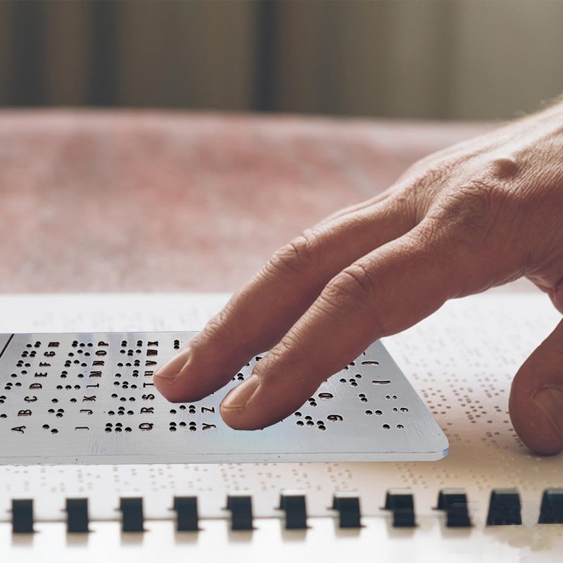 Braille Alphabet Board, English Alphabet, Numbers & Punctuation with Raised