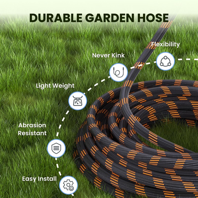 Giraffe Tools Garden Hose 100FT 1/2” Lightweight Flexible Water Hoses