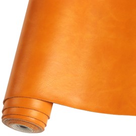 Smooth Solid Orange Color Faux Leather Roll 12"X53"(30cmX135cm), Material for Making Crafting,Making Handicrafts,Leather Earrings, Bows, DIY Sewing (Orange)