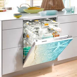 JIPONI Dishwasher Magnetic Cover Summer Beach Blue Starfish Sea Dishwasher Magnetic Kitchen Art Decor, Dishwasher Magnetic Sticker 23 W x 26 H Inch
