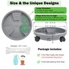 3 Pack 13 inch Plant Caddy with Lockable Wheels, Drainage