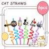 Ulife Mall Reusable Drinking Straws Novelty Cute Cat Decor Straws