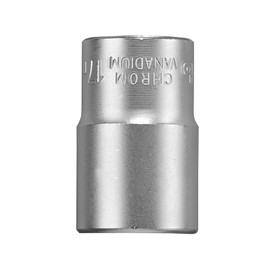 kwb 17 mm Power Socket Spanner Insert Made of CV Steel (Drive: 44593 Inch Internal Square, Wave Profile, Rounded Corners, Protects Edges, Matt Chrome)