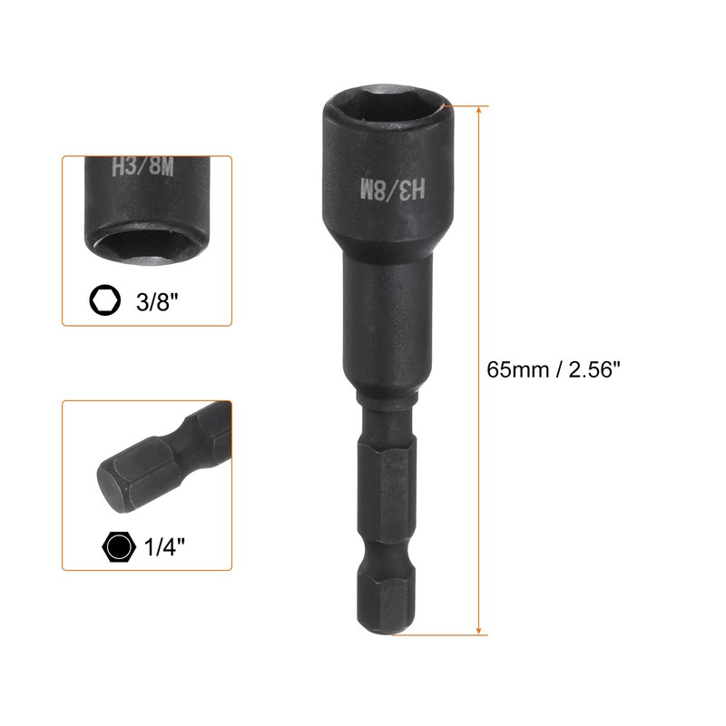 sourcing map Magnetic Nut Driver 3/8" x 1/4" Quick Change