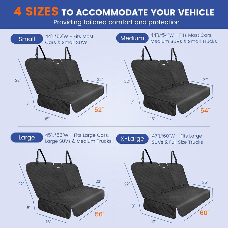ALLANSING XL Back Seat Cover - Tailored for Full-Size Trucks/SUVs