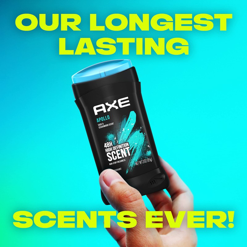 AXE Apollo Deodorant Stick 4 Count For Long Lasting Odor