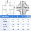 ChillWaves 304 Stainless Steel Pipe Fitting, 4 Way Cross 3/8"