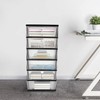 6 Clear Drawer Storage Organizer Rolling Cart,Movable Storage Tower for
