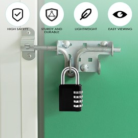 Mesybveo Set of 2 Combination Lock, Combination Lock, Padlock, 4 Digit, Zinc Alloy Lock with Combination Code, Combination Lock with Individually Adjustable, for School, Locker, Gym