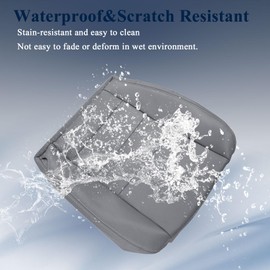 NLQR Driver Side Bottom & Top Back Replacement Seat Covers Microfiber Leather Gray Compatible with Ford F250 F350 F450 F550 Lariat 2002 2003 2004 2005 2006 2007