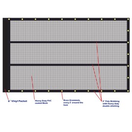 XTARPS 7.5' x 12' Premium Dump Truck Tarp Vinyl Mesh Tarp Fits Most Manual or Electric Dump Truck System