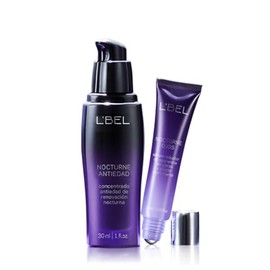 L'BEL - Set Nocturne, Contorno Ojos 15 g + Sérum Antiedad 30 ml + Bolsa de Regalo, con Ácido Hialurónico, Cuidado Facial, Skincare, para Todas Edades, para Rosto Saludable y Descansado
