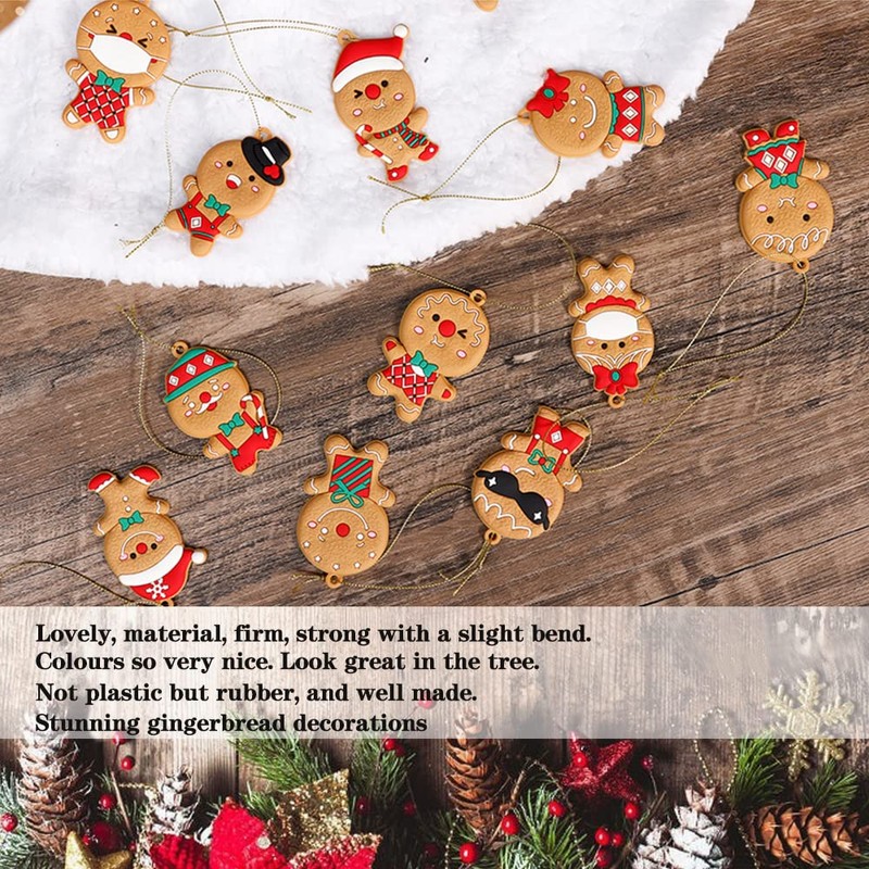 12PCS Easter Christmas Gingerbread Ornaments, Gingerbread Tree Decorations Ginger Man