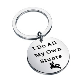 CENWA Get Well Gift Get Well Soon Jewelry Broken Leg Jewelry I Do All My Own Stunts Keychain Fracture Broken Bone Surgery Recovery Gift (I Do All My Own Stunts K)