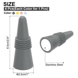 MECCANIXITY 4Pcs Wine Stoppers High Temp Silicone Plug T Shaped Wine Bottle Stopper Wine Outlet Cap Bottle Cover, 4 color