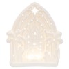 Kurt S. Adler Battery Operated Porcelain Light-Up Nativity, 6-Inches, White