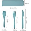 Travel Utensils with Case, Reusable Plastic Cutlery, Wheat Straw Travel
