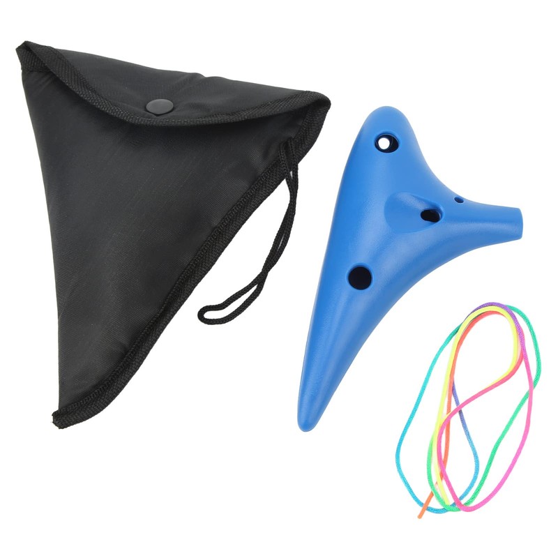 Ocarina Instrument, Ocarina Plastic Blue Easy Playing for Home