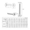 A2 Stainless Steel Socket Countersunk Screw Allen Key Bolts M4
