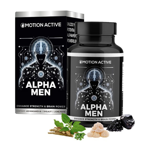 Alpha Men: Shilajit, Ashwagandha & Lion's Mane Capsules 1800mg for