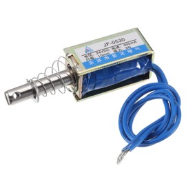 MECCANIXITY DC 24V 0.3A Solenoid Electromagnet Pull Type 5N 10mm Stroke Solenoid Actuator Open Frame Linear Motion JF-0530 Magnet Solenoid