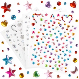 6PCS Self Adhesive Face Gems Stickers Face Glitter Rhinestone Face Jewels for Women Cute Face Hair Nail Body Gems for Valentine's Day Rave Makeup Accessories