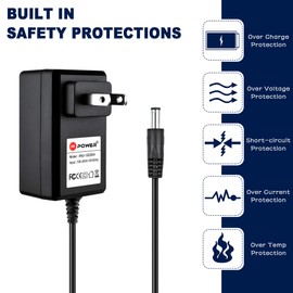 PKPOWER AC Adapter for Netgear Wireless Router N300 N600 NTV300 NTV300SL, Power Supply for Netgear GS105 GS605 Gigabit Switch Charger 6.6ft Long Cord