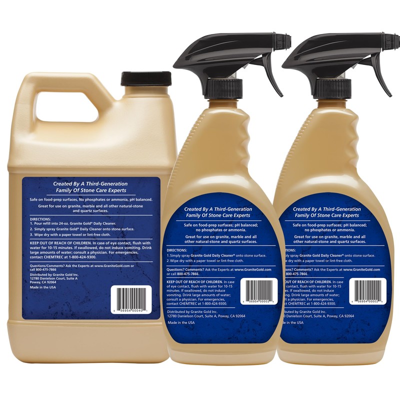 Granite Gold Daily Cleaner for Granite and Quartz Countertops, 2x24