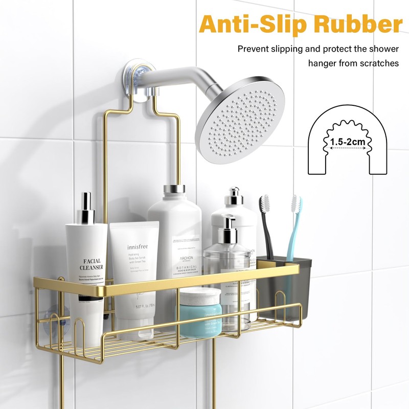 AKTECKE Shower Caddy Hanging Bathroom Organizer: Rustproof Shelf for Inside