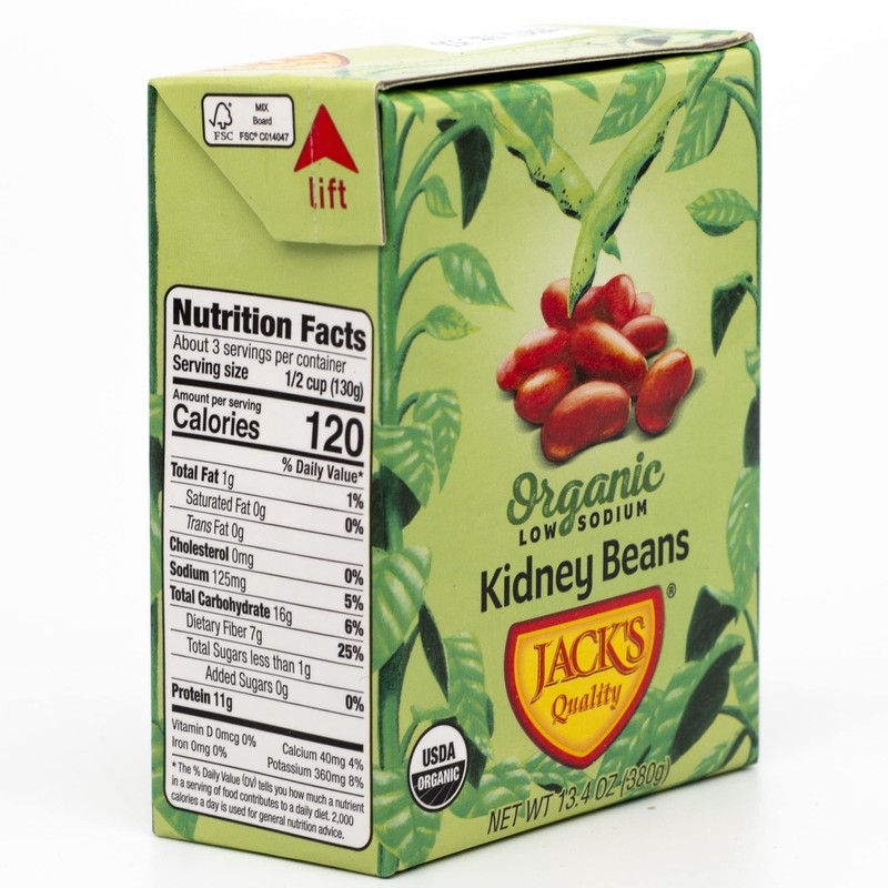 Jack's | Organic Kidney Beans 13.4 oz.| Packed with Protein