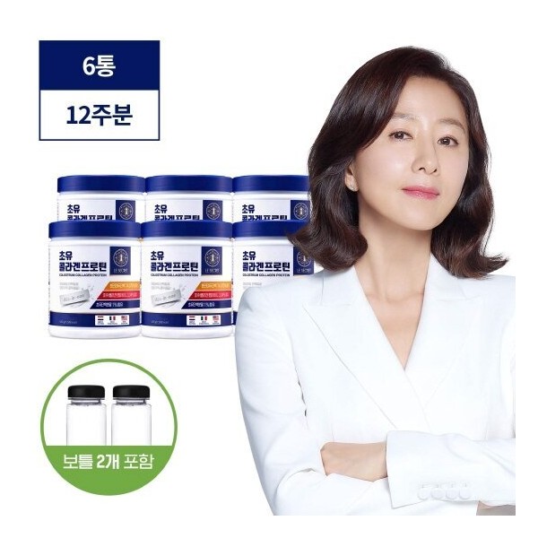 Nutri One Life Kim Hee-ae Le Secret Colostrum Collagen Protein 6 cans (12 weeks worth) + 2 bottles, single option / 뉴트리원라이프 김희애 르시크릿 초유콜라겐프로틴 6통(12주분) + 보틀 2개, 단일옵션