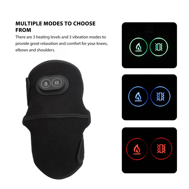 Cordless Knee Massager Heated Knee Elbow Shoulder Brace Vibration Knee