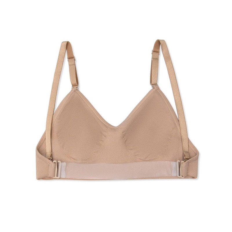 Capezio Women's Seamless Clear Back Bra With Transition Straps, Nude,