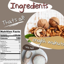 Crazy Go Nuts Walnut Butter - Plain w/ Sea Salt - Healthy Snacks, Keto, Vegan, Low Carb, Gluten Free, Superfood - Natural, Non-GMO, ALA, Omega 3 Fatty Acids, Good Fats and Antioxidants - 9.25 oz (6-Pack)