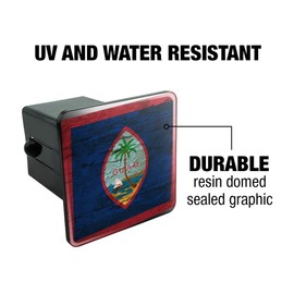 GRAPHICS & MORE Rustic Distressed Guam Flag Tow Trailer Hitch Cover Plug Insert