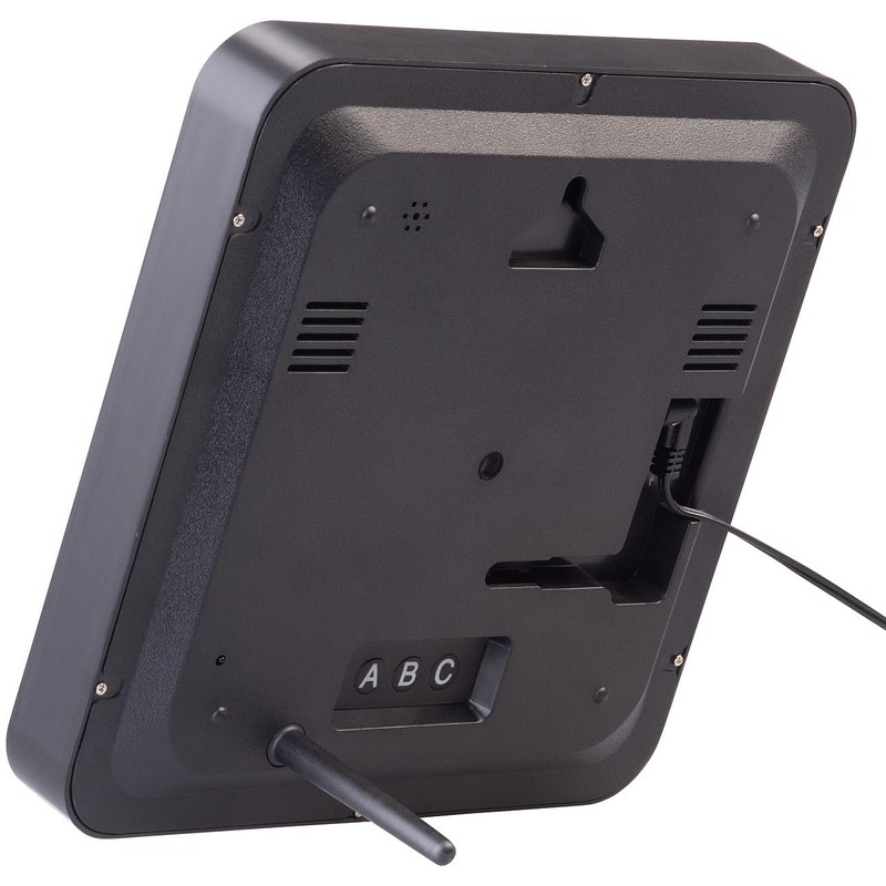 Lunartec Digital Wall Clock Radio-Controlled Clock: Flat LED Wireless Table