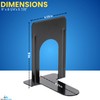 1InTheOffice Metal Bookends, Heavy Duty Metal Bookends, Metal Bookends for