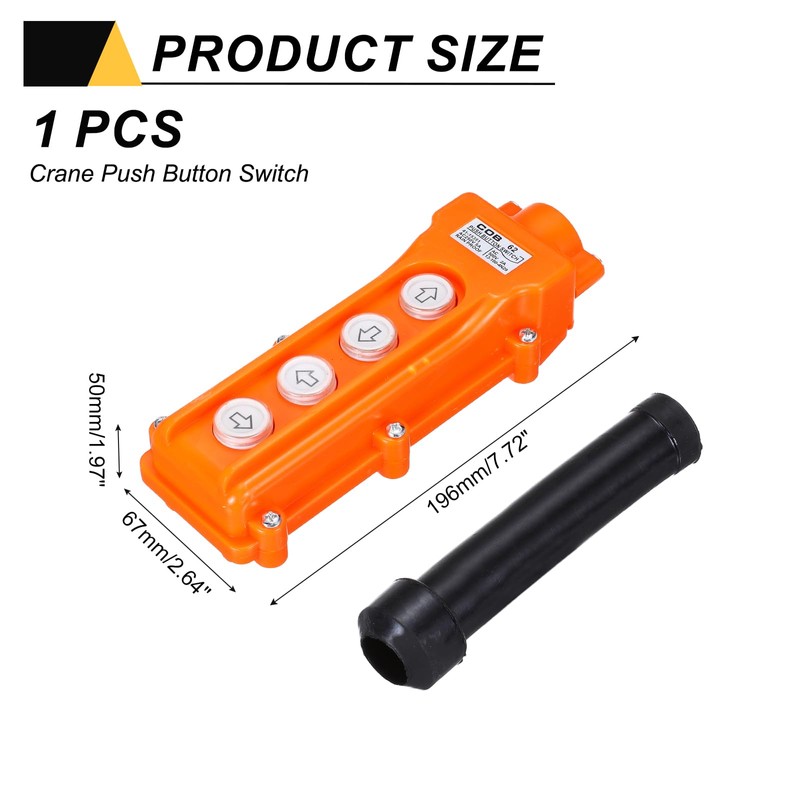 sourcing map Rain Proof Hoist Crane Push Button Switch, Up
