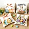 Ticacooler Easter Pillow Covers 18x18 Inch Set of 4, Bunny