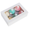 White Cupcake Boxes Cookie Gift Boxes with Clear Window Cupcake
