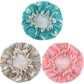 MEISO 3 Pieces Gorros para Regadera Gorra de Baño Mujer Gorro de Baño de Microfibra para Mujeres y Niñas Gorra de Baño Impermeable Doble Capa