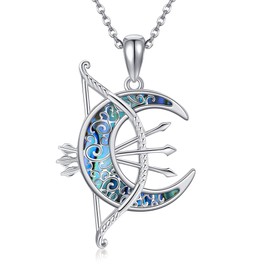 DAYLINLOVE Artemis Necklace 925 Sterling Silver Abalone Shell Artemis Greek Goddess Pendant Necklace Greek Mythology Jewelry Gifts for Women