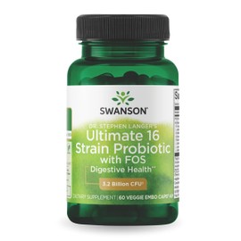 Swanson Swanson Dr. Stephen Langer's Formula - Natural Probiotic w/Prebiotic FOS - 16-Strain Supplement Promoting Digestive Support w/ 3.2 Billion CFU per Capsule - (60 Veggie Capsules)